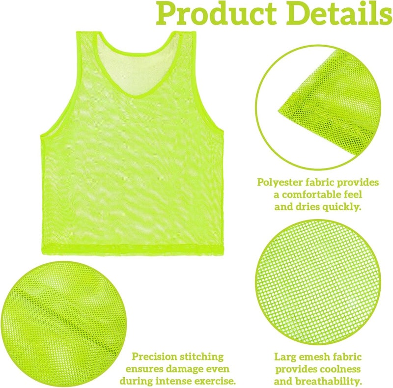 Rainflow Pinnies Soccer Pennies - Set of 6 Team Practice Jersey for Youth Teen Adult,Pennies for Sports,Scrimmage Vest - Image 3